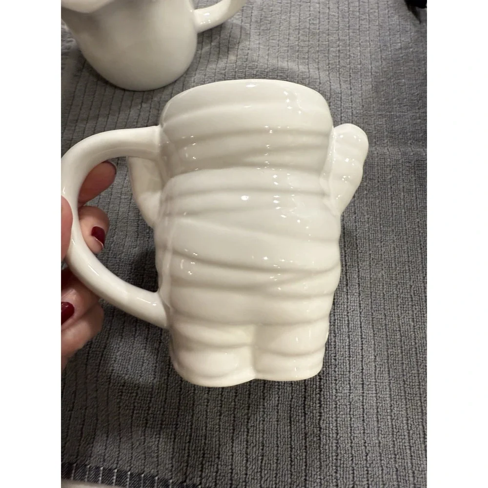 Spritz Halloween Mug Set of 2 Mummy and Ghost Ceramic Cups